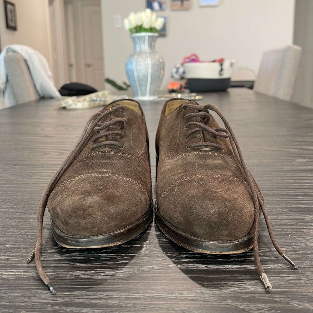 POLO RALPH LAUREN SUEDE CAP TOE SHOES SIZE 8 1/2D - Picture 1 of 8